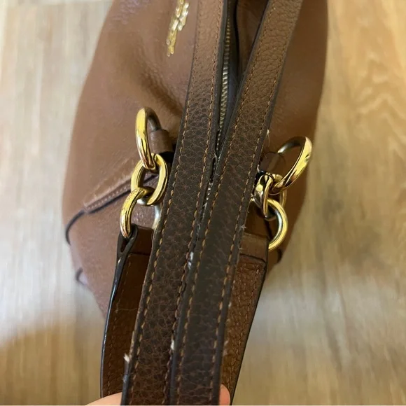 Coach Kelsey Small Satchel Bag Brown Pebbled Leather Gold Hardware G1892-F28993 - Picture 13 of 13